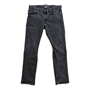 Eddie Bauer Jeans Men's 38x36 Black Denim Straight Leg Fit Stretch (Meas. 38x34)